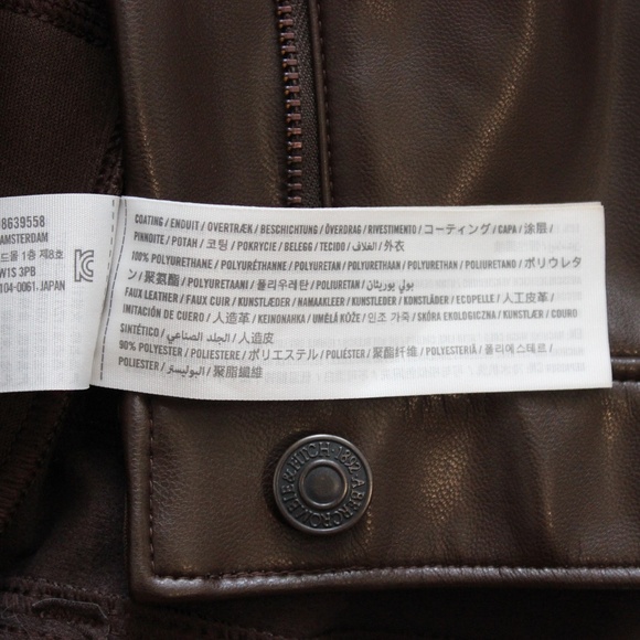 Abercrombie & Fitch High Rise Faux Leather Pants- Brown Curve Love Size 30 Short - Picture 14 of 16